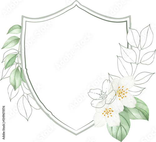 Jasmine Floral Crest with Botanical Details
