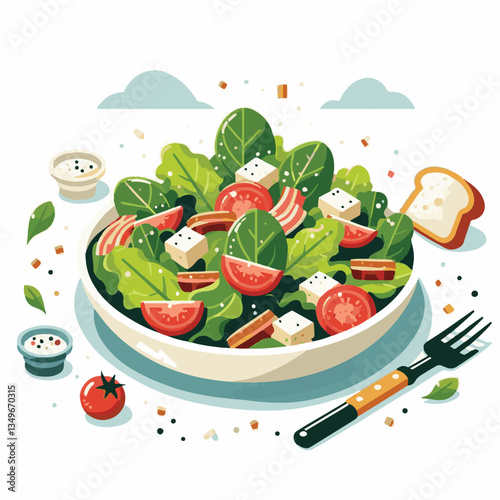 healthy, lunch, food, cheese, meal, lettuce, fresh, salad, green, gourmet, bread, parmesan, delicious, sauce, vegetable, dinner, caesar, bowl, chicken, appetizer, cuisine, dish, crouton, grilled, plat