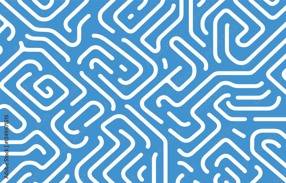 Blue and white maze background vector illustration. Abstract simple line art, labyrinth pattern. Pattern for design, print, fabric, textile, wallpaper, and website cover. Vector illustration Blue and white maze background vector illustration. Abstract simple line art, labyrinth pattern. Pattern for design, print, fabric, textile, wallpaper, and website cover. Vector illustration