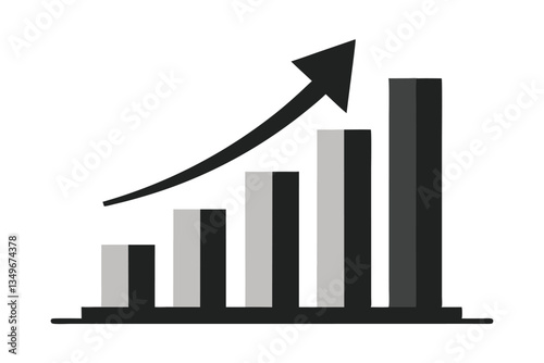 Free Download Rising Bar Chart Arrow, Progress Diagram, Growth Graph, Statistics, Infographic, Success - GFXLoad