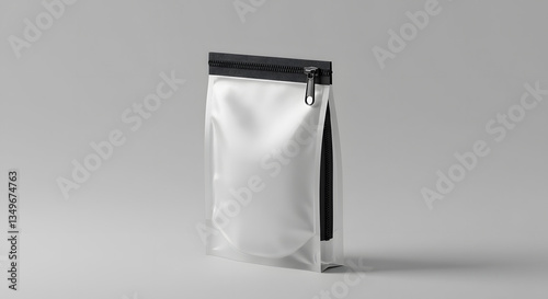Sealed Pouch Packaging with Zipper Mockup. AI Generate