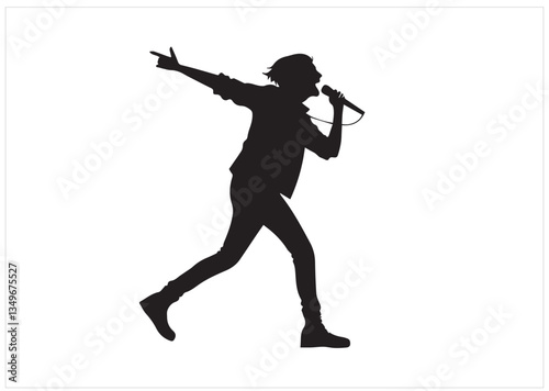 A singer Silhouette vector illustration