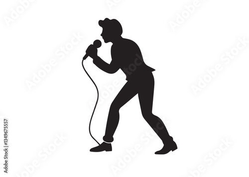 A singer Silhouette vector illustration