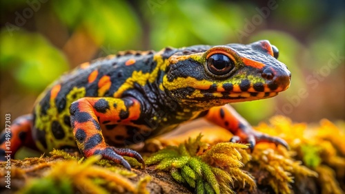Marbled Newt (Triturus marmoratus) Close-Up - Amphibian Wildlife Photography photo
