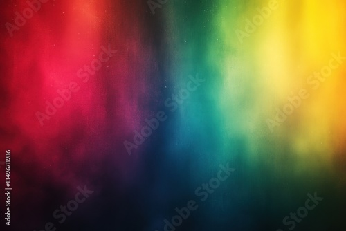 Abstract gradient background with black and deep red, pastel green, yellow, and blue, featuring a blurred gradient, ideal for modern and elegant designs.