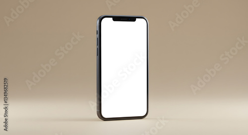 Minimalist Smartphone Mockup on Beige Background. AI Generate