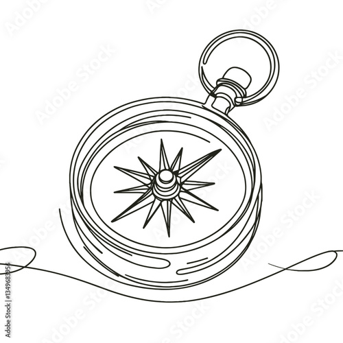 Vintage compass illustration on a transparent background