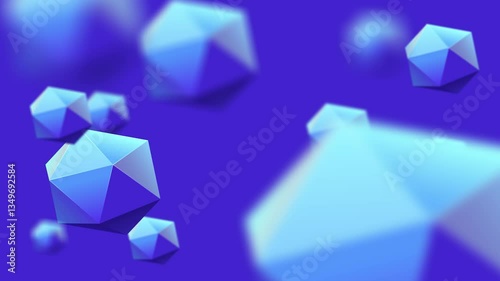 Abstract Blue Polygons Floating Seamlessly in Digital Space for Modern Visuals
