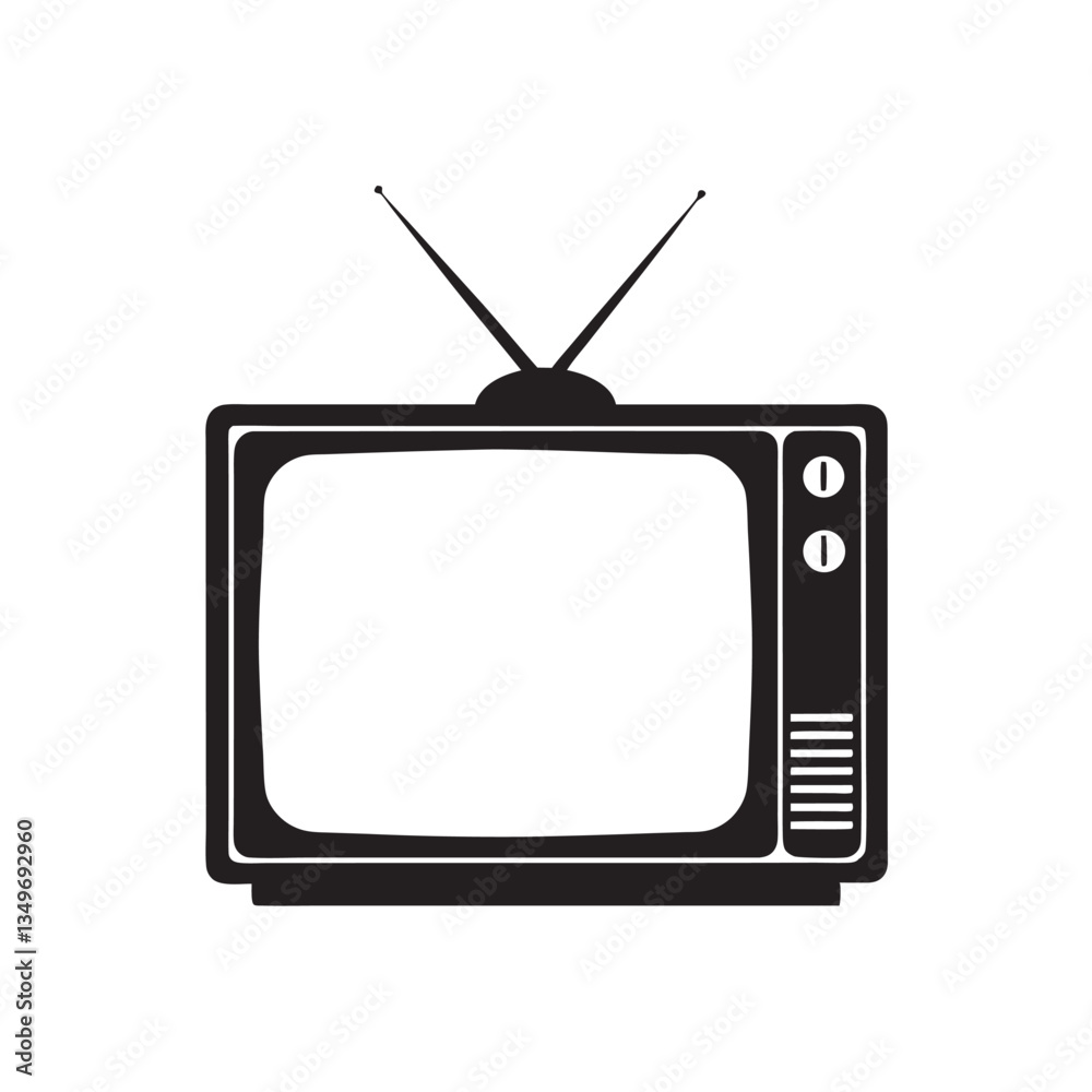black television isolate on white background, television silhouette vector llustration, tv icon silhouette black television isolate on white background, television silhouette vector llustration, tv icon silhouette
