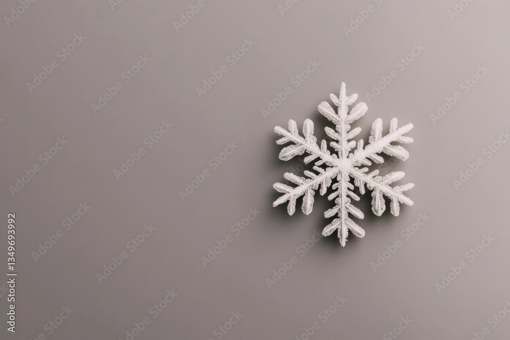 delicate snowflake resting on neutral background its intricate details softened by minimalist aesthetic delicate snowflake resting on neutral background its intricate details softened by minimalist aesthetic