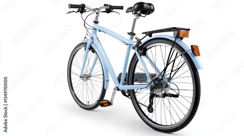 Light blue bicycle with sleek design, featuring comfortable seat and sturdy frame, perfect for urban commuting and leisure rides Light blue bicycle with sleek design, featuring comfortable seat and sturdy frame, perfect for urban commuting and leisure rides
