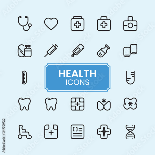 Newest Trendy Clean collection of health and medical icons