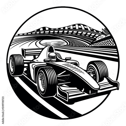 Retro car vector illustration with classic silhouette design