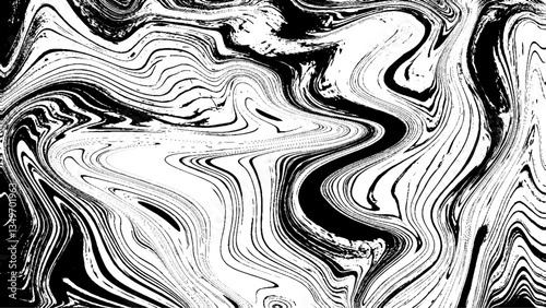 This image features a vibrant abstract pattern with swirling pink, white, and black marble textures. abstract black marble or epoxy textures on a white background.