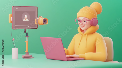 Workation bliss remote productivity at home digital workspace relaxing environment cheerful atmosphere