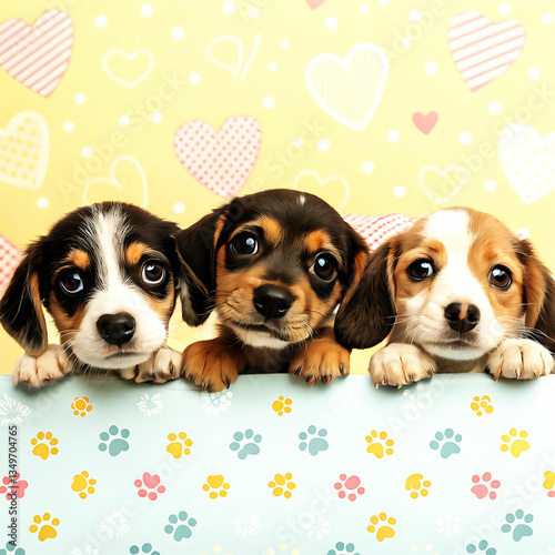 Colorful Dog Illustrations with Playful Flat and Cute facial expression.