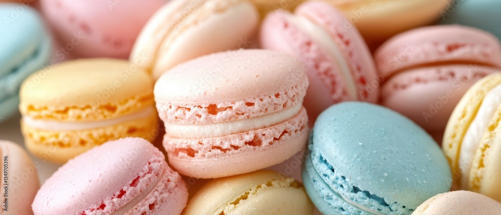 Fototapeta premium Vibrant macarons a closeup showcase of color and texture