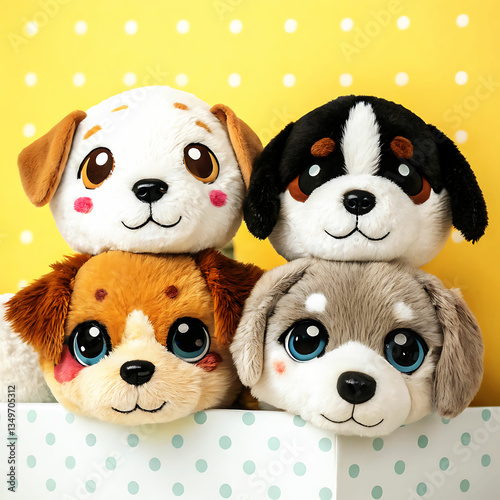Colorful Dog Illustrations with Playful Flat and Cute facial expression.