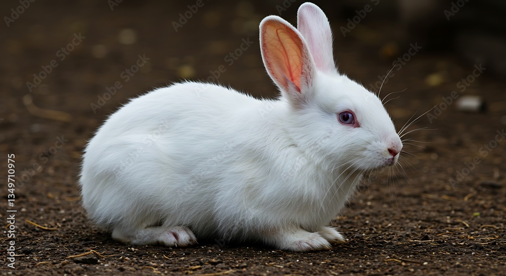 Fototapeta premium Adorable White Rabbit Image