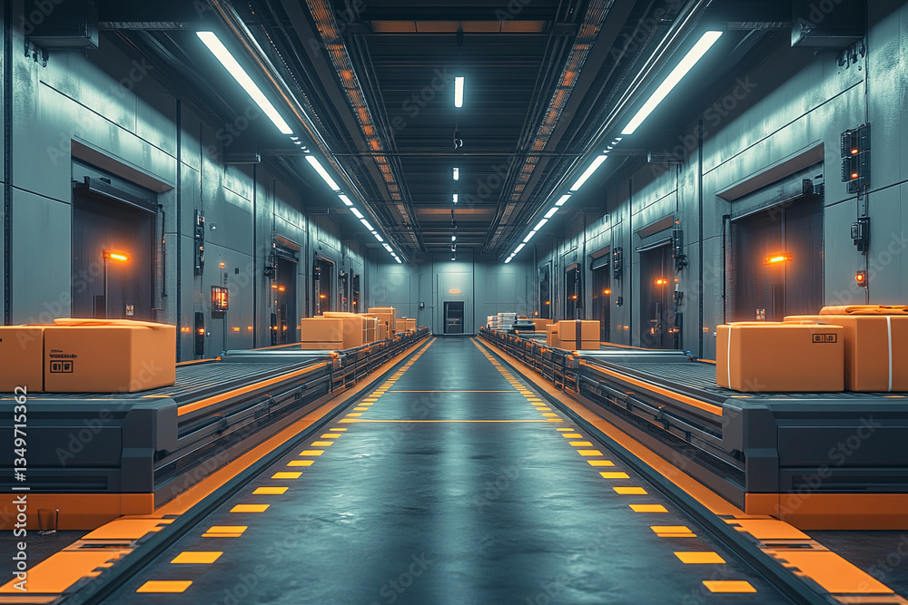 Fototapeta premium spacious warehouse filled with packages