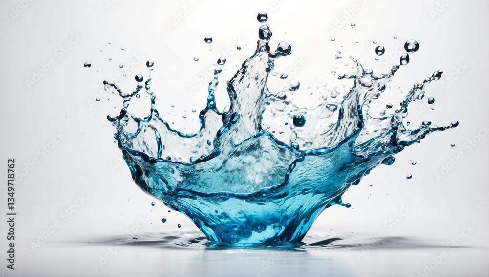 Obraz premium Vibrant Blue Water Splash Isolated on White Background for Creative Designs