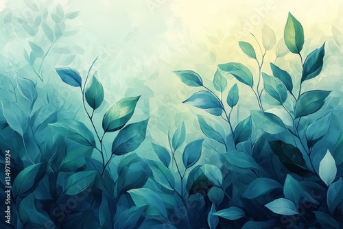 Serene Botanical Watercolor Painting