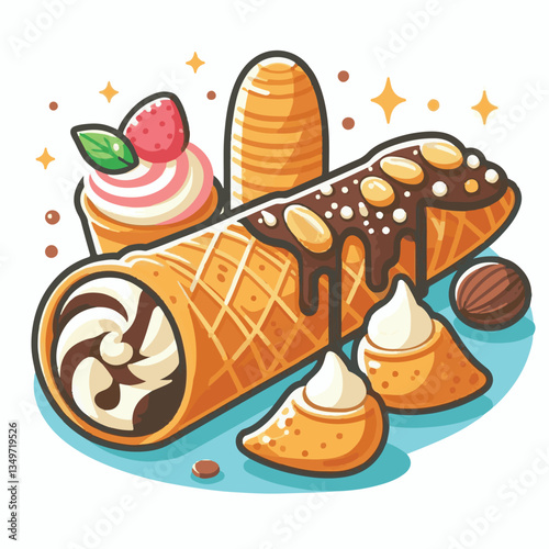 dessert, pastry, sweet, cannoli, food, delicious, chocolate, cream, italian, bakery, gourmet, cannolo, traditional, background, sicily, italy, creamy, white, breakfast, filling, ricotta, crust, cheese