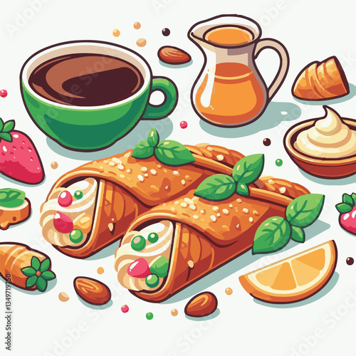 dessert, pastry, sweet, cannoli, food, delicious, chocolate, cream, italian, bakery, gourmet, cannolo, traditional, background, sicily, italy, creamy, white, breakfast, filling, ricotta, crust, cheese
