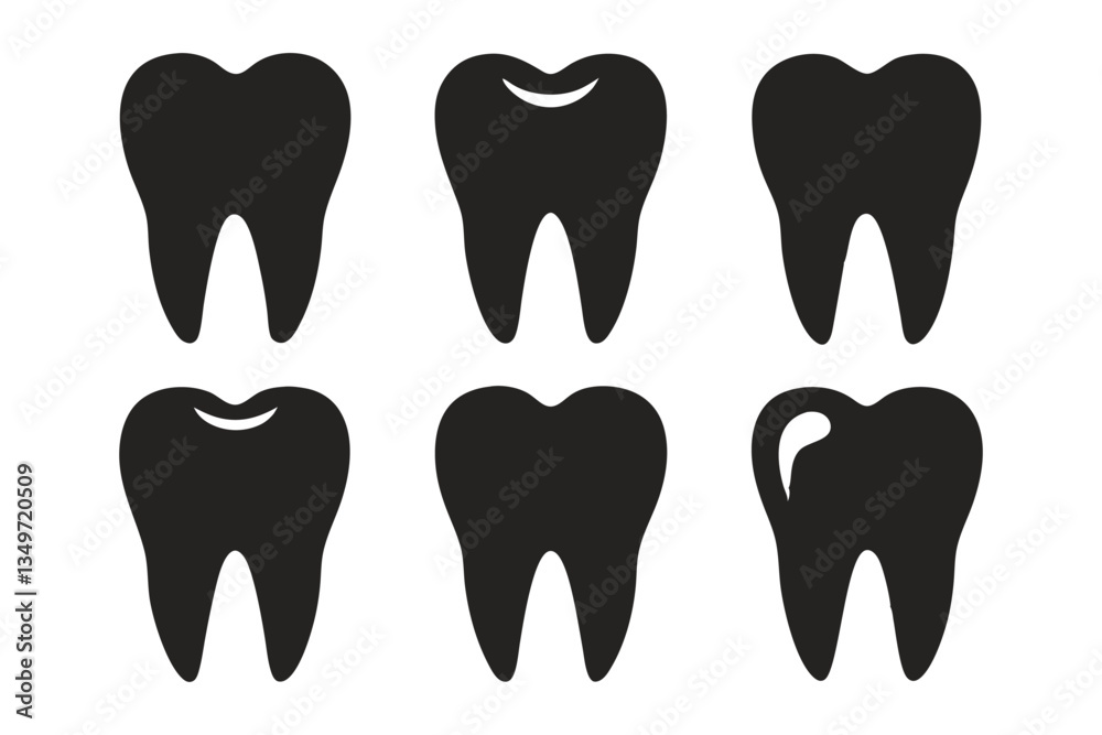 set of tooth icons set of tooth icons