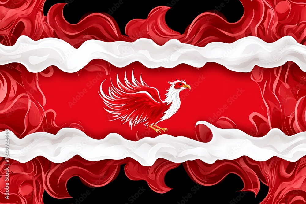Fototapeta premium Fiery Phoenix Emblem