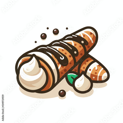 dessert, pastry, sweet, cannoli, food, delicious, chocolate, cream, italian, bakery, gourmet, cannolo, traditional, background, sicily, italy, creamy, white, breakfast, filling, ricotta, crust, cheese