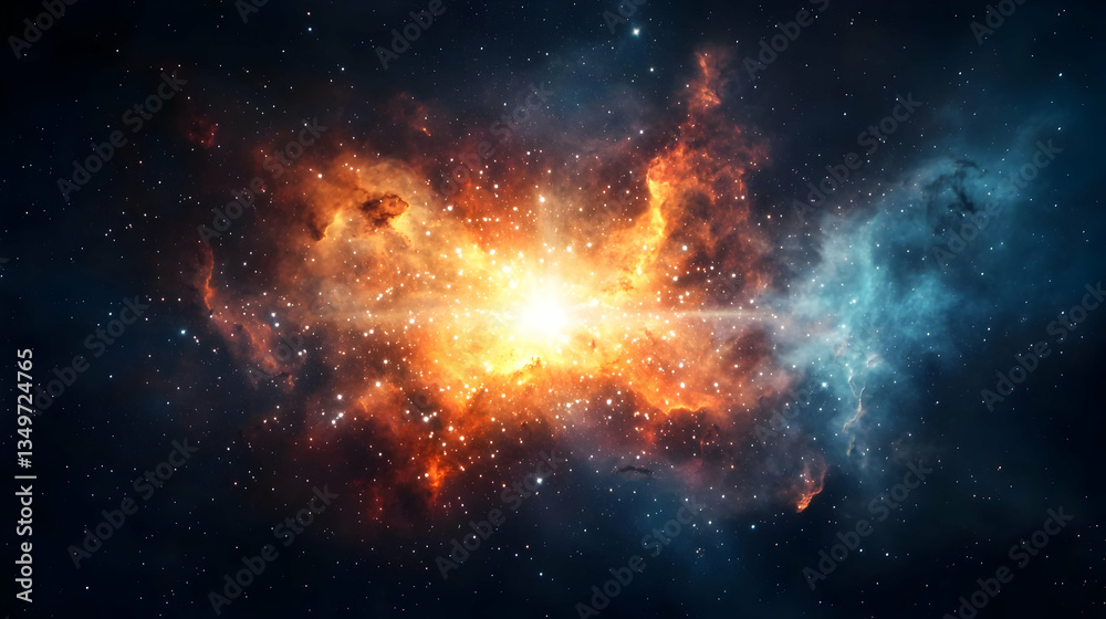 Colorful Exploding Nebula In Deep Space Colorful Exploding Nebula In Deep Space