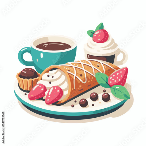 dessert, pastry, sweet, cannoli, food, delicious, chocolate, cream, italian, bakery, gourmet, cannolo, traditional, background, sicily, italy, creamy, white, breakfast, filling, ricotta, crust, cheese