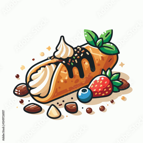 dessert, pastry, sweet, cannoli, food, delicious, chocolate, cream, italian, bakery, gourmet, cannolo, traditional, background, sicily, italy, creamy, white, breakfast, filling, ricotta, crust, cheese