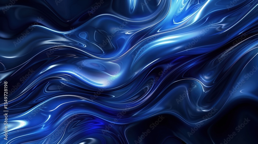 Obraz premium Abstract Blue Liquid Swirl