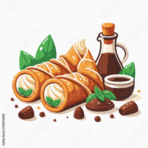 dessert, pastry, sweet, cannoli, food, delicious, chocolate, cream, italian, bakery, gourmet, cannolo, traditional, background, sicily, italy, creamy, white, breakfast, filling, ricotta, crust, cheese