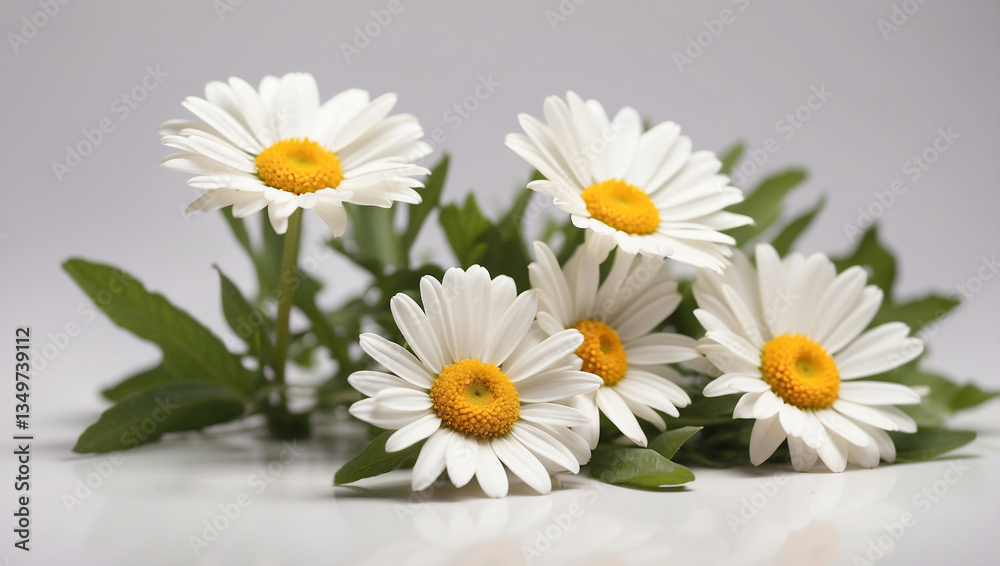 Obraz premium Charming Daisy Marguerite Isolated on a White Background for Floral Arrangements