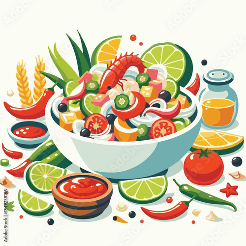 ceviche, food, seafood, gourmet, lime, fresh, meal, fish, appetizer, delicious, cuisine, citrus, peru, peruvian, restaurant, raw, cebiche, marinated, cilantro, onion, seviche, lunch, background, salad