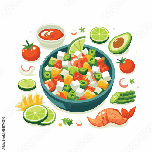 ceviche, food, seafood, gourmet, lime, fresh, meal, fish, appetizer, delicious, cuisine, citrus, peru, peruvian, restaurant, raw, cebiche, marinated, cilantro, onion, seviche, lunch, background, salad