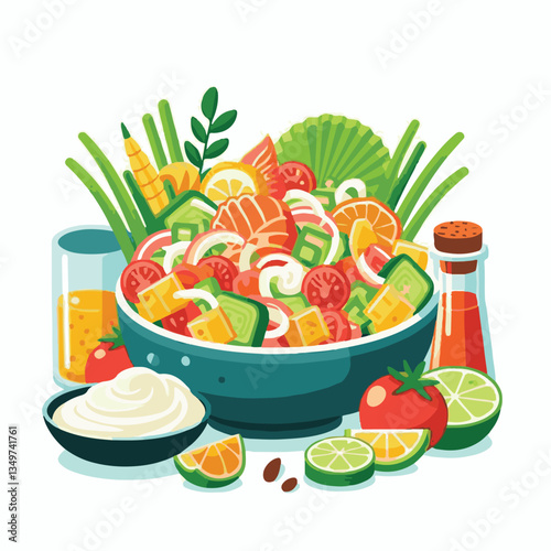 ceviche, food, seafood, gourmet, lime, fresh, meal, fish, appetizer, delicious, cuisine, citrus, peru, peruvian, restaurant, raw, cebiche, marinated, cilantro, onion, seviche, lunch, background, salad