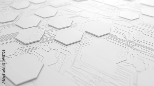 Abstract circuit hexagon pattern background