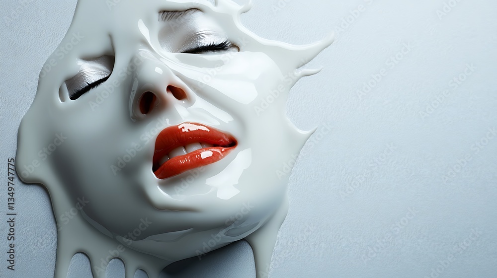 Naklejka premium portrait of a woman with a mask