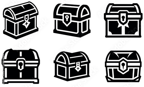Treasure Chest Icon Collection for Fantasy, Game, and Adventure Design