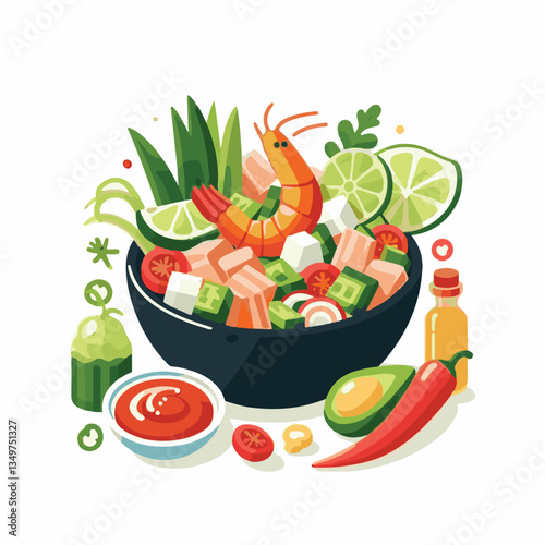 ceviche, food, seafood, gourmet, lime, fresh, meal, fish, appetizer, delicious, cuisine, citrus, peru, peruvian, restaurant, raw, cebiche, marinated, cilantro, onion, seviche, lunch, background, salad