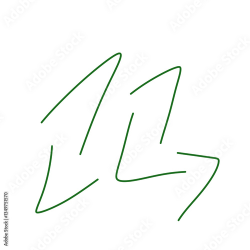Group of abstract green line illustration art