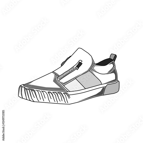hand drawn shoe vector line illustration