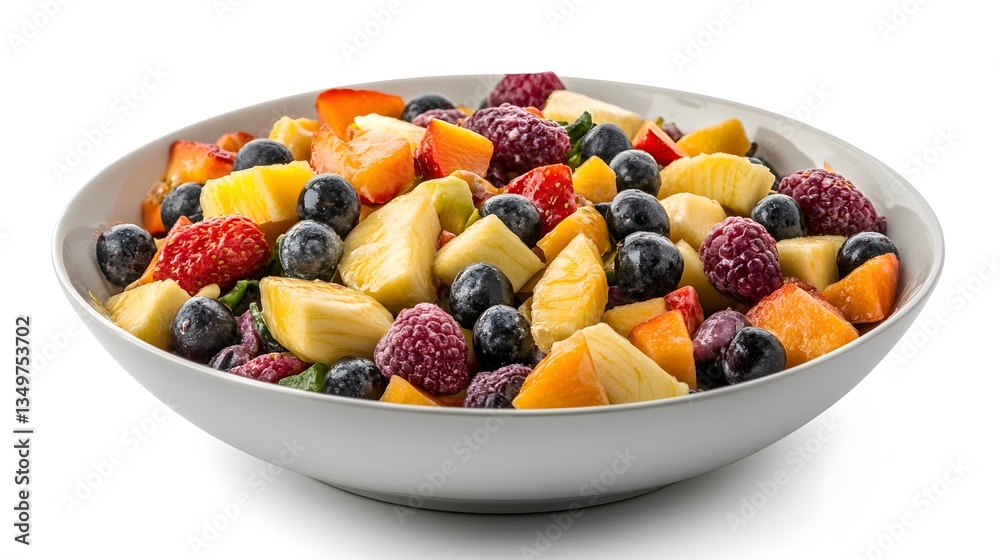 Delicious Mixed Fruit Salad Bowl with Pineapple, Berries, and Nectarines Delicious Mixed Fruit Salad Bowl with Pineapple, Berries, and Nectarines