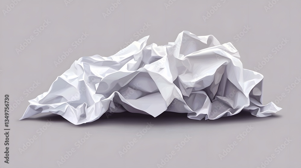 Crumpled Sheet of Paper Realistic Vector Illustration for Professional Presentations and Designs Crumpled Sheet of Paper Realistic Vector Illustration for Professional Presentations and Designs