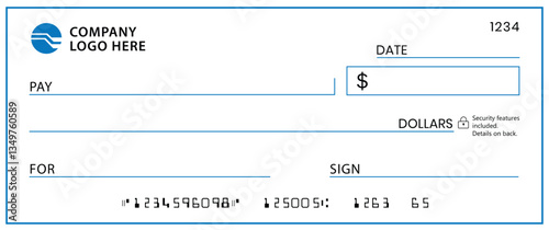 Presentation Check Template Giant Large Donor Check for Business. Vector