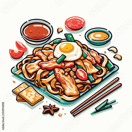 cuisine, delicious, asian, dish, food, traditional, meal, plate, malaysia, chinese, lunch, singapore, penang, dinner, tasty, char, noodles, asia, stir, shrimp, teow, sauce, gourmet, egg, hawker, kway,